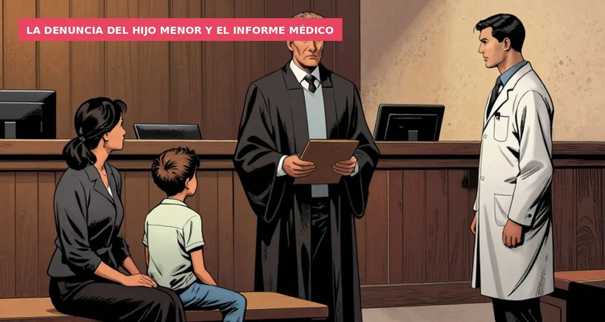 La denuncia del hijo menor y el informe médico