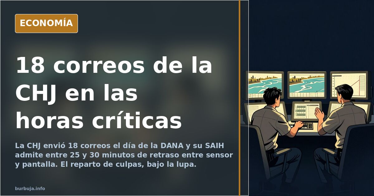 Centro de control hidrológico con pantallas que muestran el caudal del río durante una emergencia por inundación