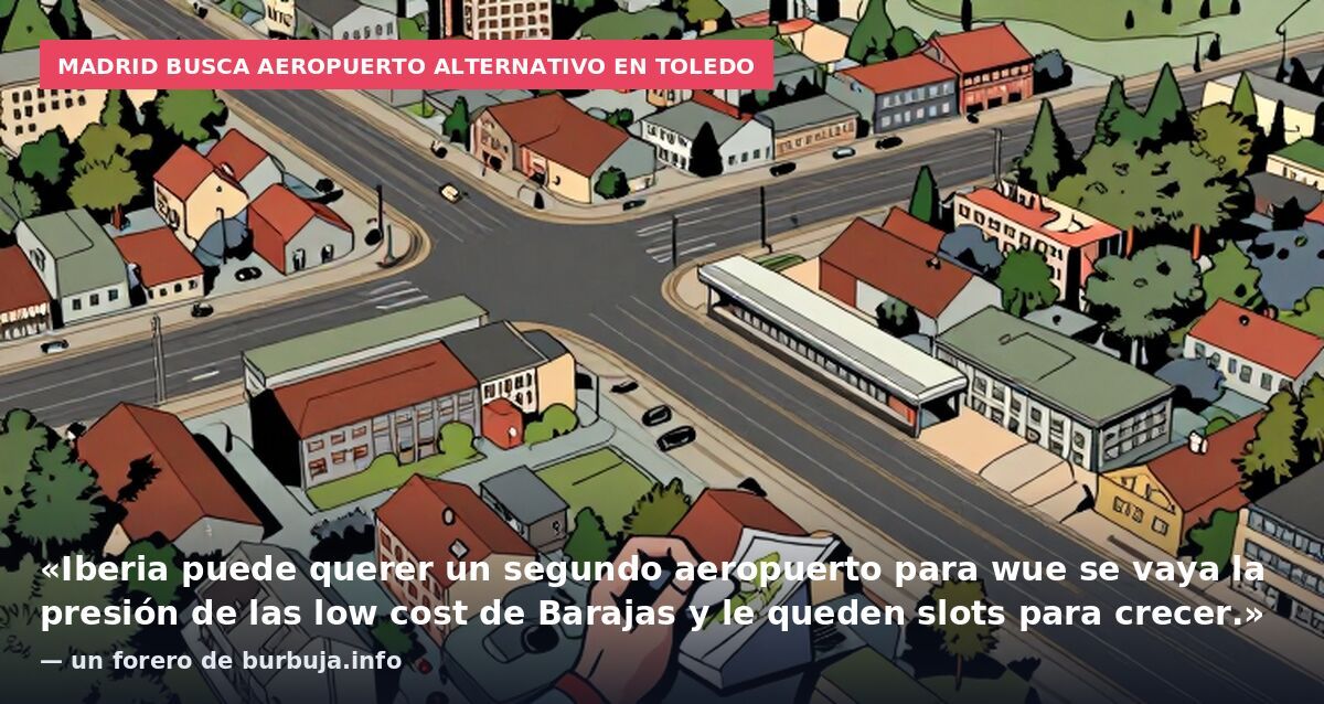 Madrid busca aeropuerto alternativo en Toledo: «Iberia puede querer un segundo aeropuerto para wue se vaya la presión de las low cost de Barajas y le queden slots para crecer.» — un forero de burbuja.info