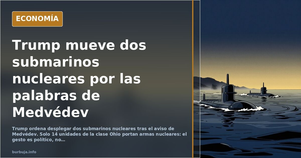 Ilustración editorial de dos submarinos nucleares sumergidos en aguas profundas con un mapa de rutas transatlánticas