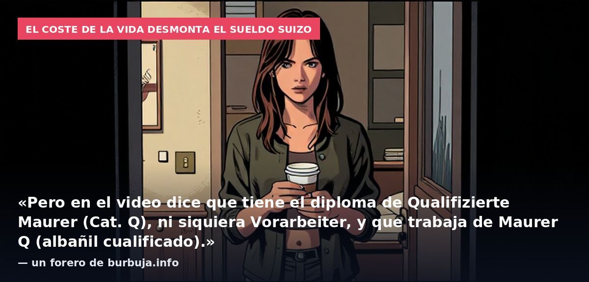 El coste de la vida desmonta el sueldo suizo: «Pero en el video dice que tiene el diploma de Qualifizierte Maurer (Cat. Q), ni siquiera Vorarbeiter, y que trabaja de Maurer Q (albañil cualificado).» — un forero de burbuja.info