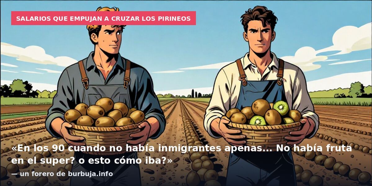 Salarios que empujan a cruzar los Pirineos: «En los 90 cuando no había inmigrantes apenas... No había fruta en el super? o esto cómo iba?» — un forero de burbuja.info