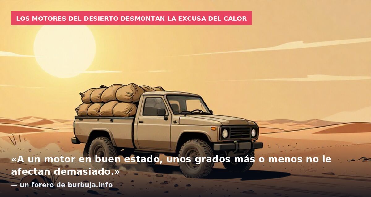 Los motores del desierto desmontan la excusa del calor: «A un motor en buen estado, unos grados más o menos no le afectan demasiado.» — un forero de burbuja.info