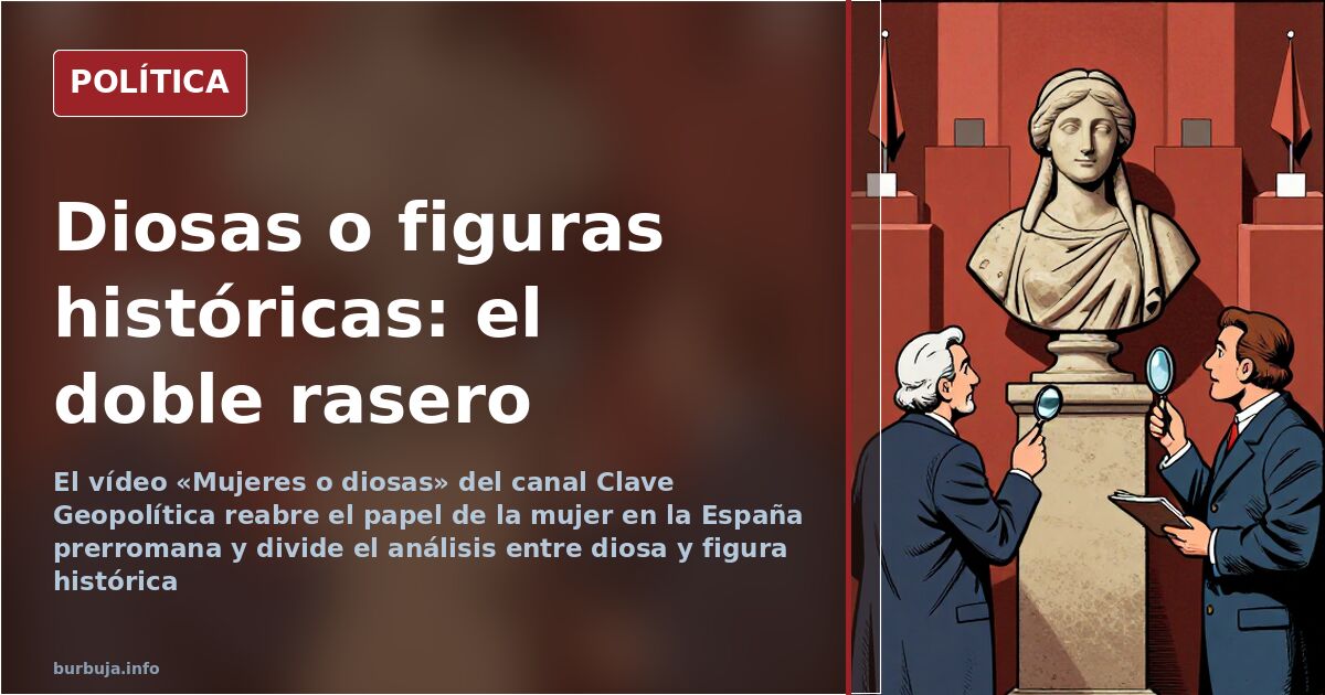 Figura femenina de la España prerromana sobre un mapa ibérico, diosas olvidadas en una ilustración editorial