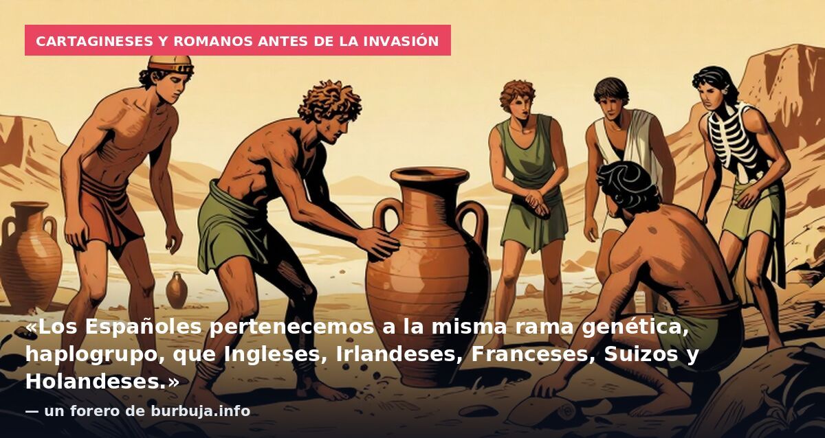 Cartagineses y romanos antes de la invasión: «Los Españoles pertenecemos a la misma rama genética, haplogrupo, que Ingleses, Irlandeses, Franceses, Suizos y Holandeses.» — un forero de burbuja.info