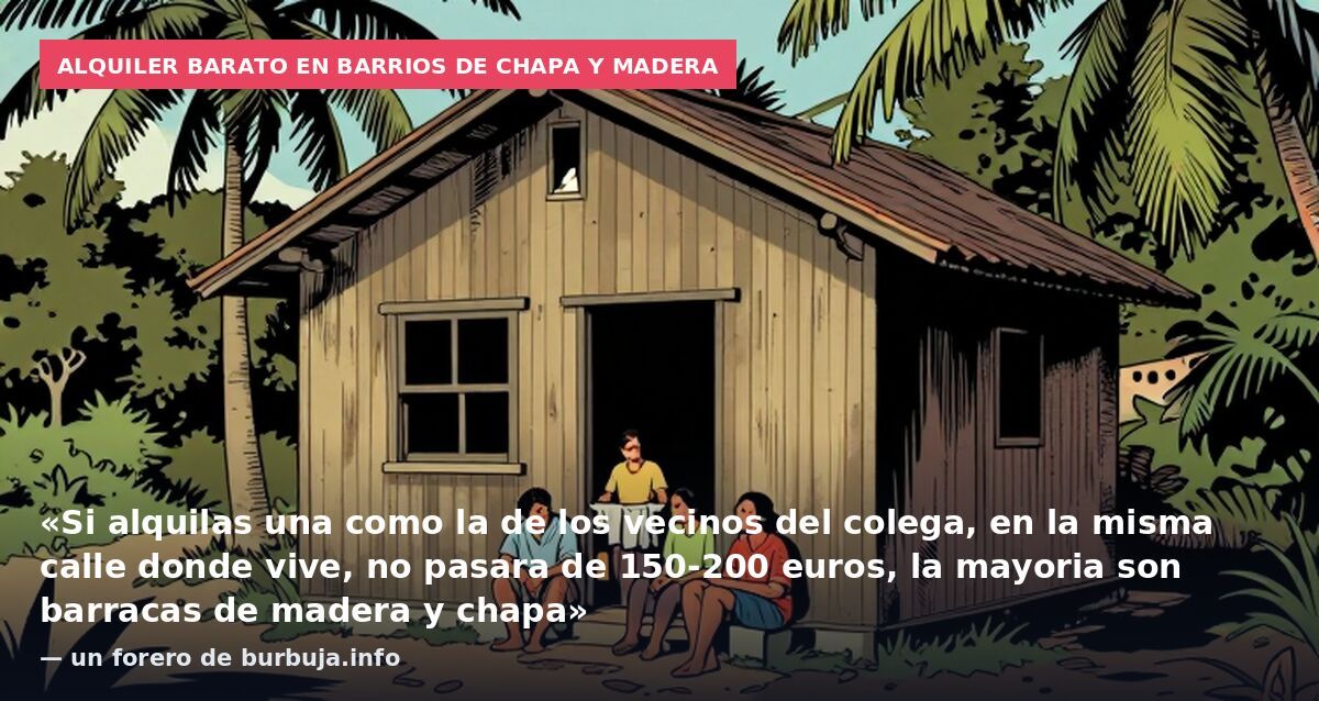 Alquiler barato en barrios de chapa y madera: «Si alquilas una como la de los vecinos del colega, en la misma calle donde vive, no pasara de 150-200 euros, la mayoria son barracas de madera y chapa» — un forero de burbuja.info