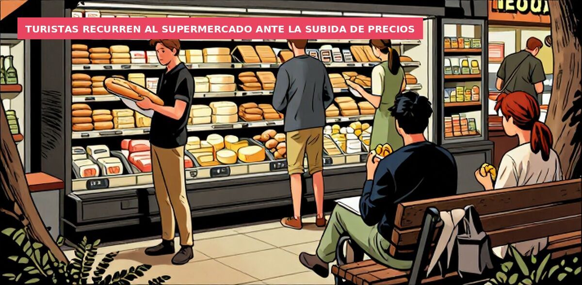 Turistas recurren al supermercado ante la subida de precios
