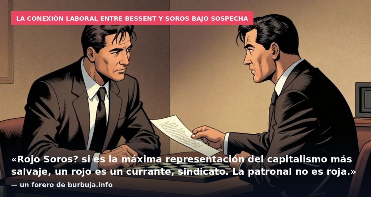 La conexión laboral entre Bessent y Soros bajo sospecha: «Rojo Soros? si es la máxima representación del capitalismo más salvaje, un rojo es un currante, sindicato. La patronal no es roja.» — un forero de burbuja.info