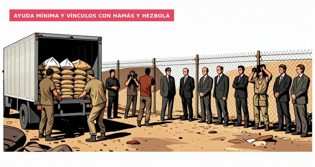 Ayuda mínima y vínculos con Hamás y Hezbolá