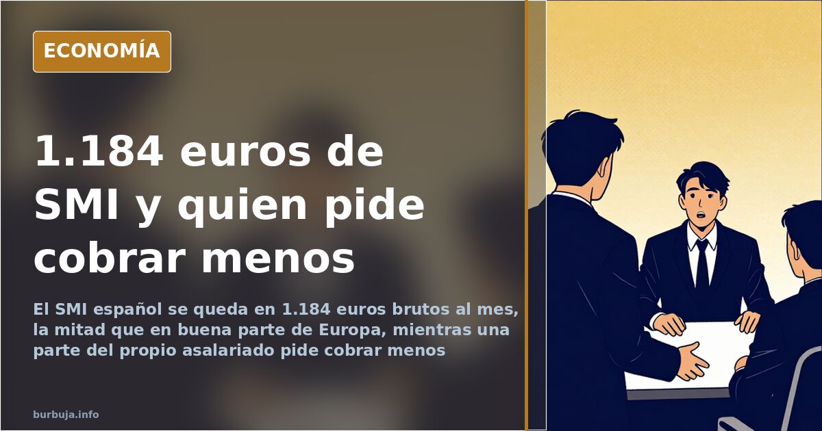 Trabajador rellenando una nómina ante una tabla comparativa del salario mínimo de España y otros países europeos