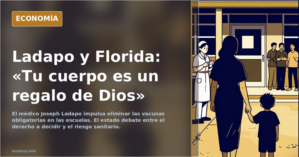 Retrato editorial del médico Joseph Ladapo y el debate sobre eliminar las vacunas obligatorias en las escuelas