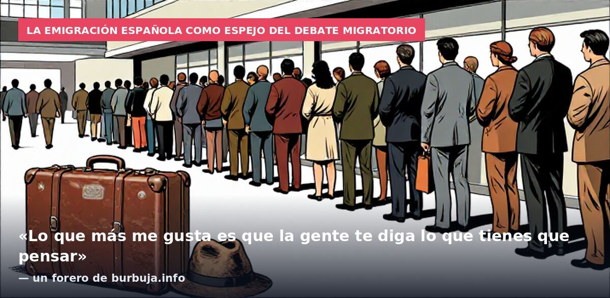 La emigración española como espejo del debate migratorio: «Lo que más me gusta es que la gente te diga lo que tienes que pensar» — un forero de burbuja.info