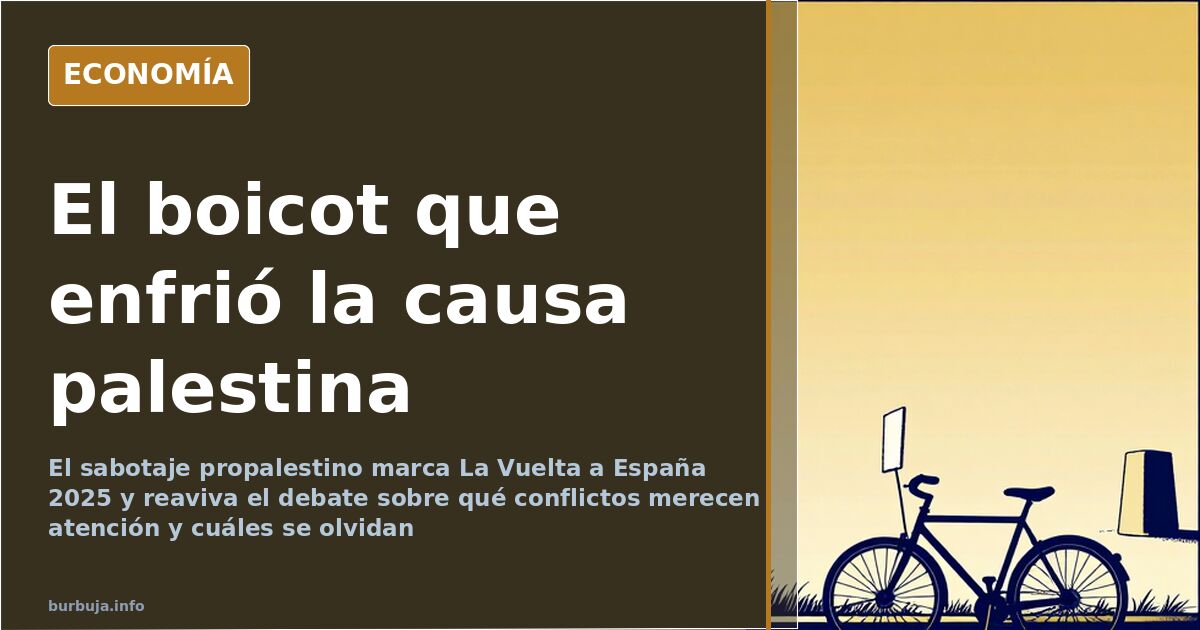 Bicicletas y pancartas al borde de la carretera durante una etapa de La Vuelta a España 2025