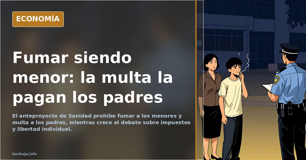 Joven con un cigarrillo y un sobre de multa dirigido a los padres como castigo por fumar