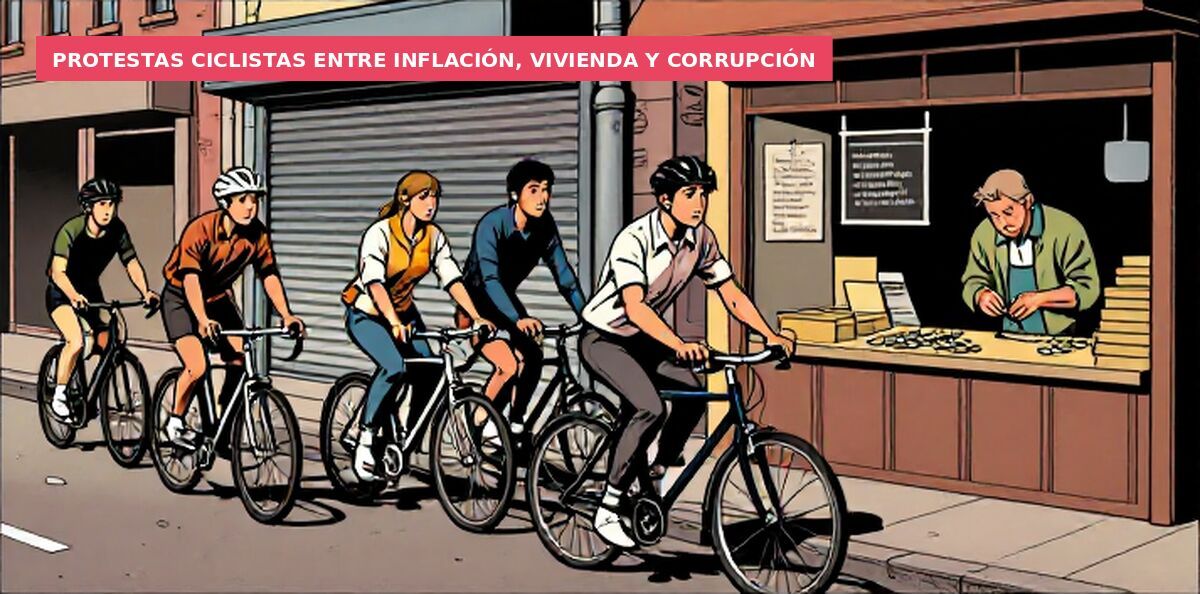 Protestas ciclistas entre inflación, vivienda y corrupción