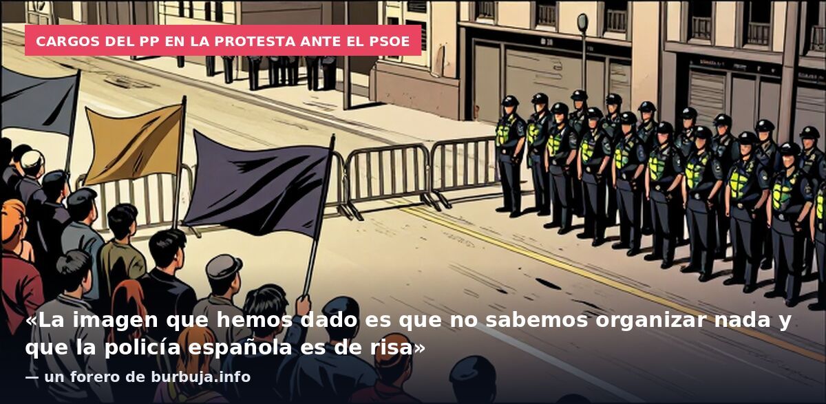 Cargos del PP en la protesta ante el PSOE: «La imagen que hemos dado es que no sabemos organizar nada y que la policía española es de risa» — un forero de burbuja.info