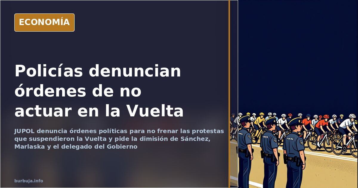 Agentes de la Policía Nacional durante las protestas propalestinas que suspendieron la última etapa de la Vuelta en Madrid
