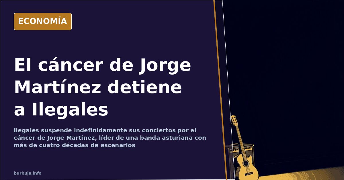 Guitarra eléctrica apoyada en un escenario vacío tras la cancelación de la gira de Ilegales por el cáncer de Jorge Martínez