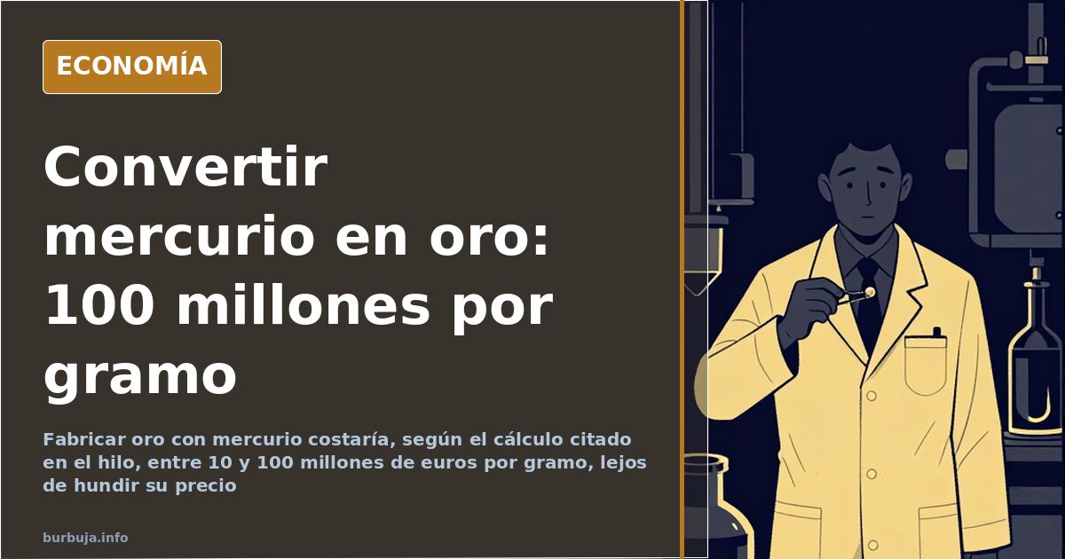 Ilustración de un reactor de fusión tipo tokamak junto a mercurio líquido y virutas de oro en un laboratorio