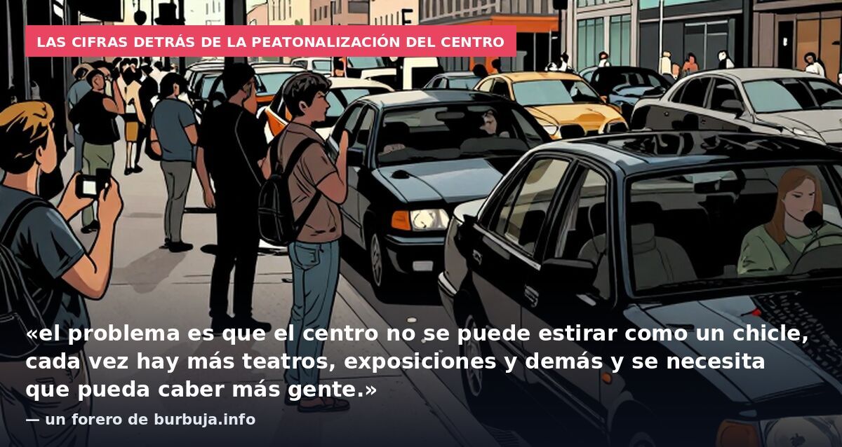 Las cifras detrás de la peatonalización del centro: «el problema es que el centro no se puede estirar como un chicle, cada vez hay más teatros, exposiciones y demás y se necesita que pueda caber más gente.» — un forero de burbuja.info