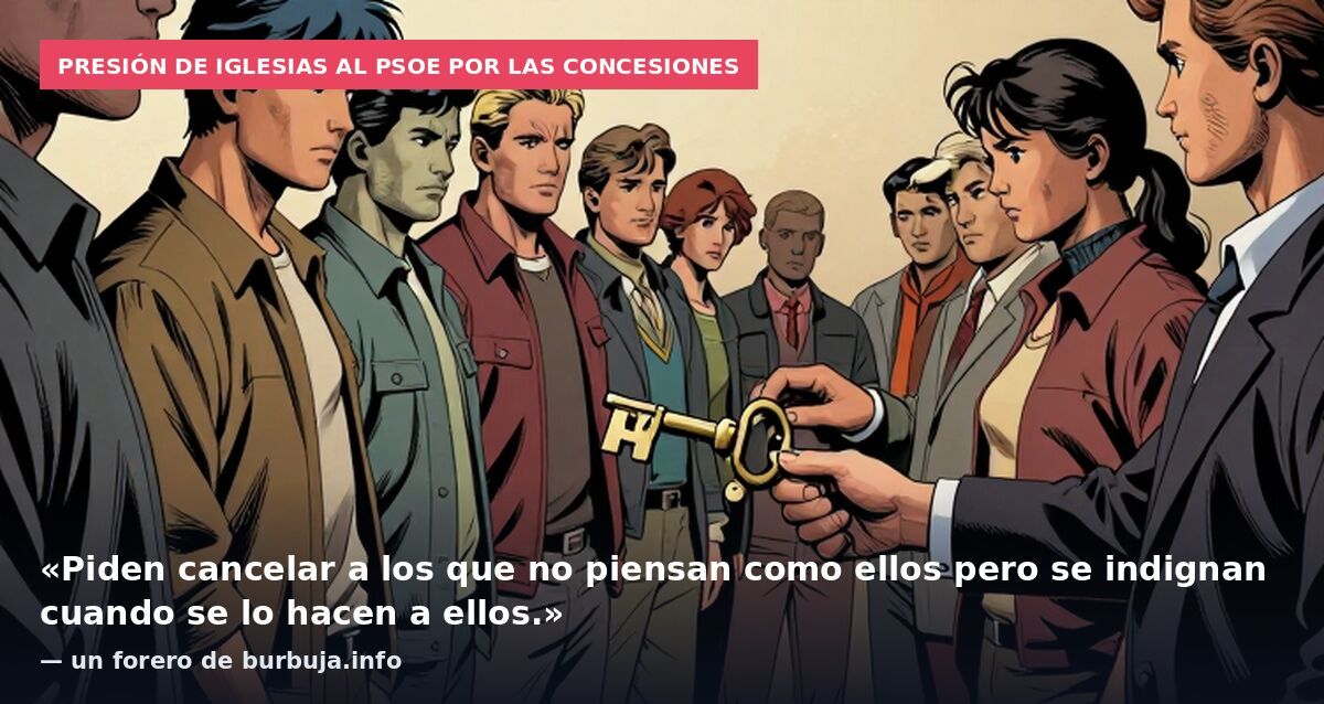 Presión de Iglesias al PSOE por las concesiones: «Piden cancelar a los que no piensan como ellos pero se indignan cuando se lo hacen a ellos.» — un forero de burbuja.info