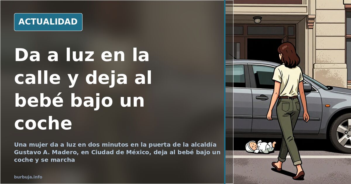 Imagen difundida del lugar de los hechos, en una calle de Ciudad de México, donde una mujer dio a luz y dejó al recién nacido
