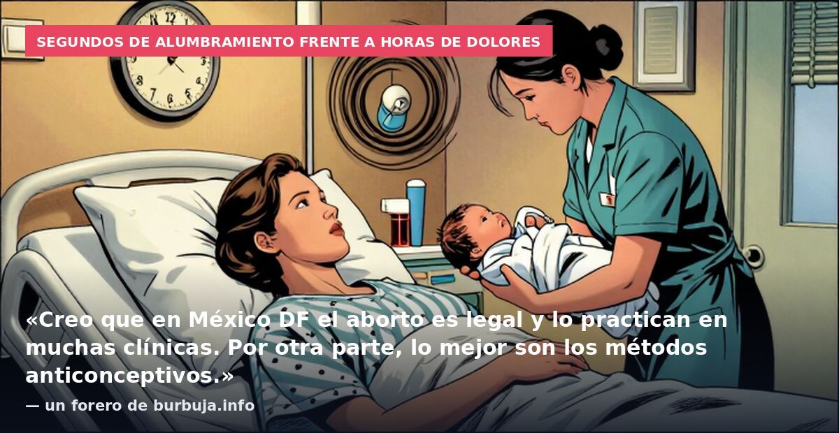 Segundos de alumbramiento frente a horas de dolores: «Creo que en México DF el aborto es legal y lo practican en muchas clínicas. Por otra parte, lo mejor son los métodos anticonceptivos.» — un forero de burbuja.info