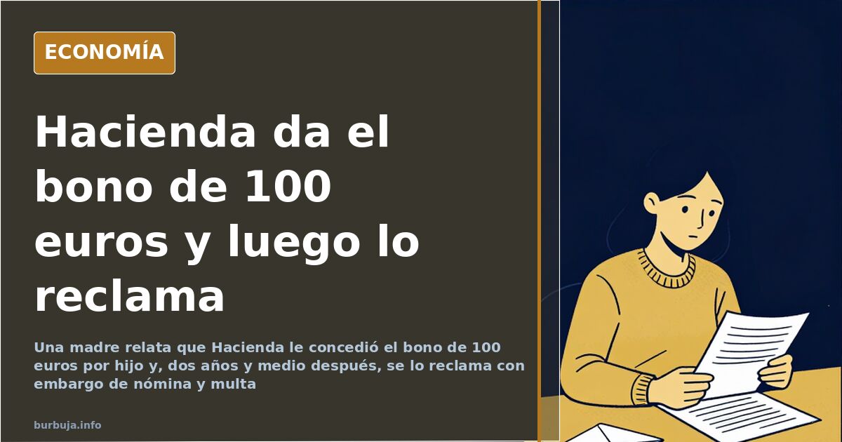Mujer consultando documentación de Hacienda sobre el bono de 100 euros por hijo