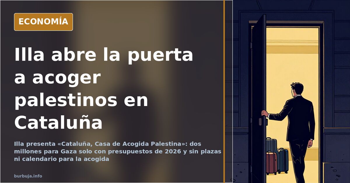 Despacho institucional vacío con sillón, bandera autonómica y carpeta sobre la mesa que representa el programa Cataluña Casa 