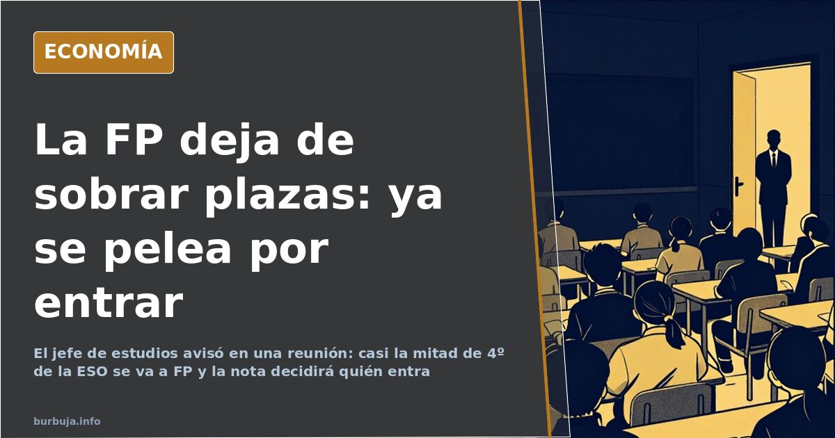 Estudiantes de Formación Profesional en un aula de ciclo medio con varios puestos vacíos