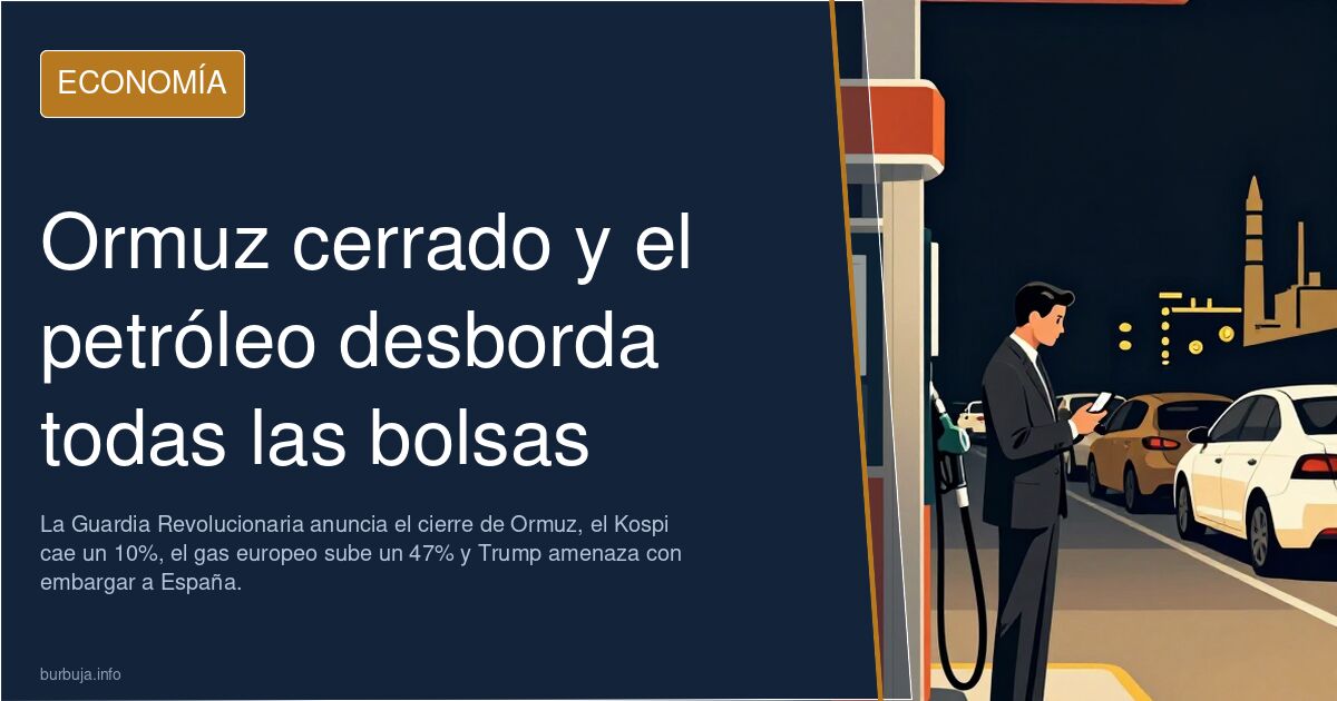 Ormuz cerrado y el petróleo desborda todas las bolsas