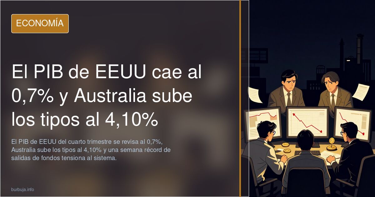 El PIB de EEUU cae al 0,7% y Australia sube los tipos al 4,10%