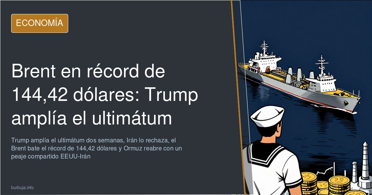 Brent en récord de 144,42 dólares: Trump amplía el ultimátum
