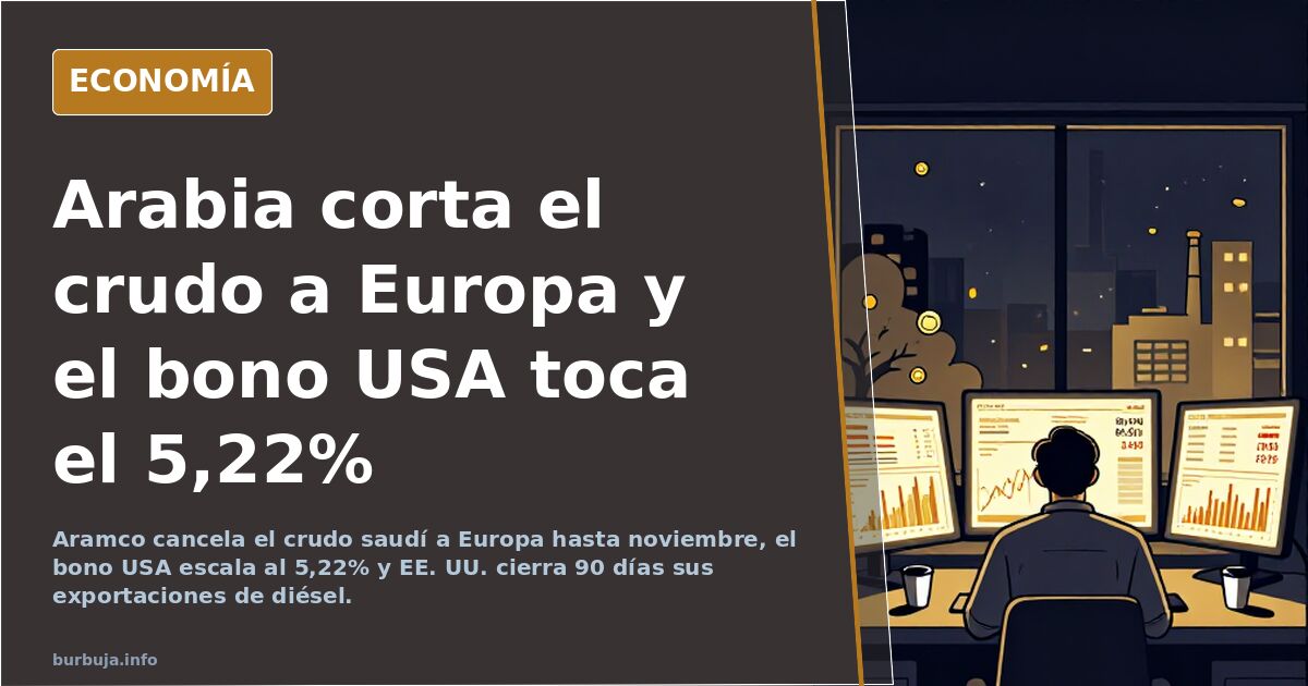 Arabia corta el crudo a Europa y el bono USA toca el 5,22%