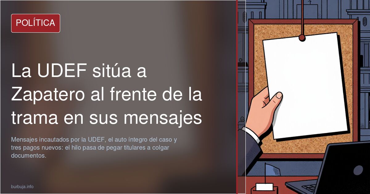 La UDEF sitúa a Zapatero al frente de la trama en sus mensajes