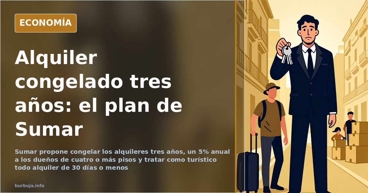 Edificio de viviendas en una ciudad española con carteles de se alquila y el teléfono de información sobre alquileres