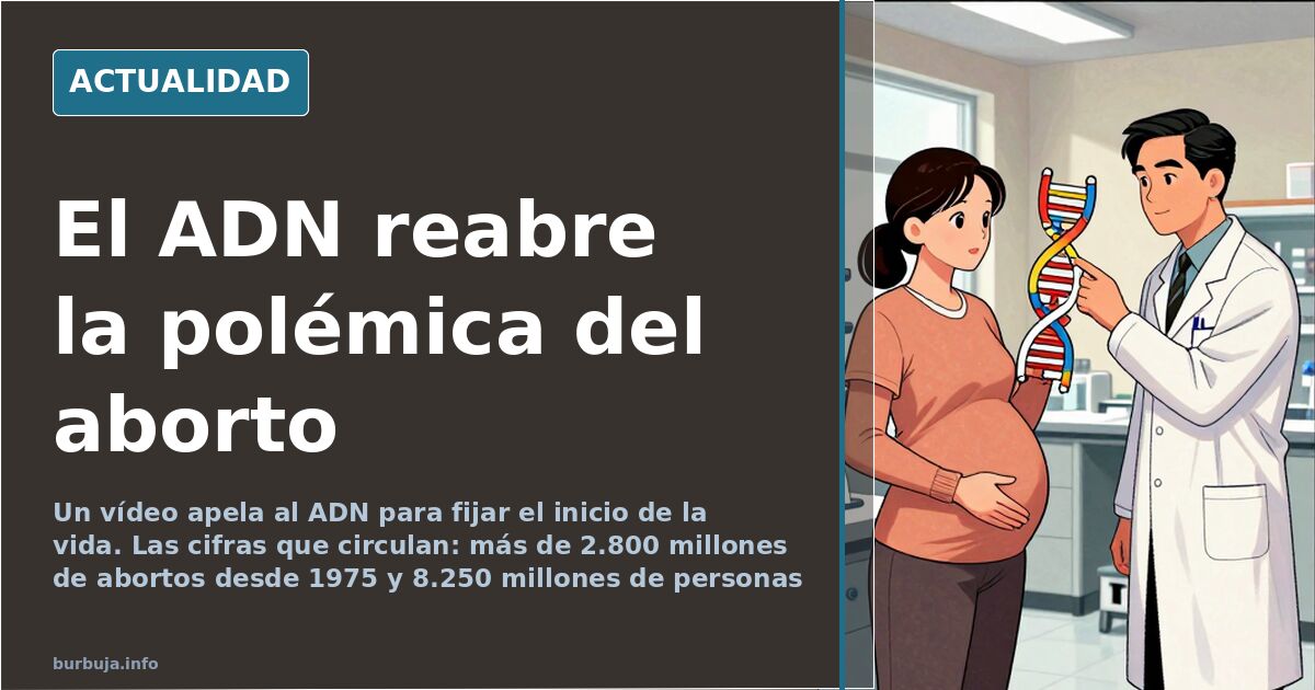 Un hombre con barba hablando a cámara en un vídeo sobre el aborto y el ADN