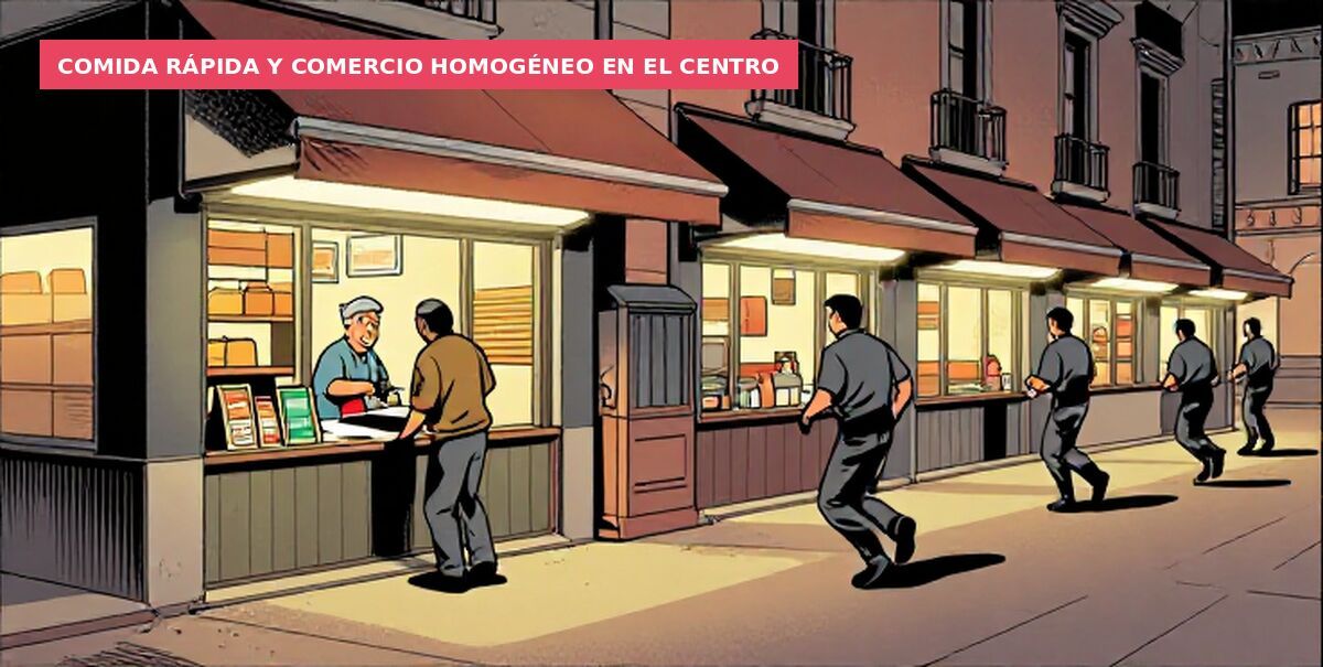 Comida rápida y comercio homogéneo en el centro