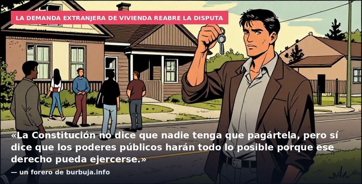 La demanda extranjera de vivienda reabre la disputa: «La Constitución no dice que nadie tenga que pagártela, pero sí dice que los poderes públicos harán todo lo posible porque ese derecho pueda ejercerse.» — un forero de burbuja.info