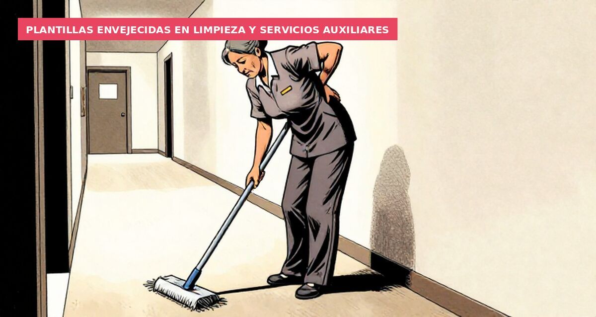 Plantillas envejecidas en limpieza y servicios auxiliares