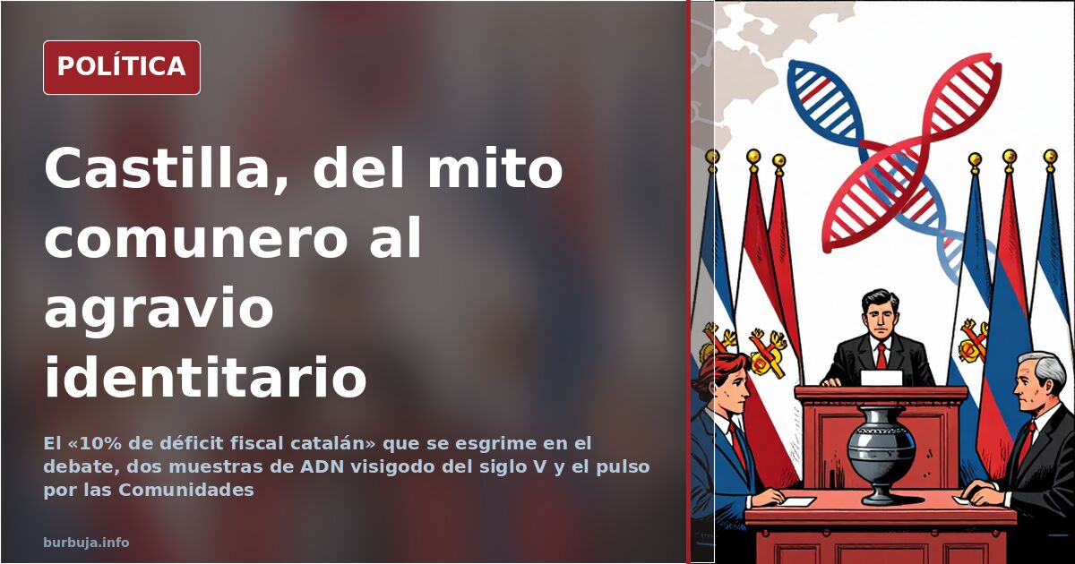 Ilustración editorial con urna y banderas sobre el análisis de la rebelión castellana y el relato histórico de Castilla