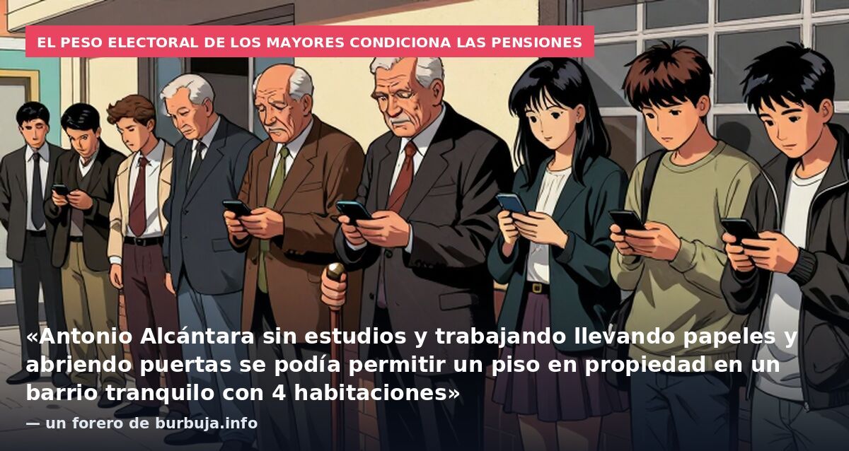 El peso electoral de los mayores condiciona las pensiones: «Antonio Alcántara sin estudios y trabajando llevando papeles y abriendo puertas se podía permitir un piso en propiedad en un barrio tranquilo con 4 habitaciones» — un forero de burbuja.info