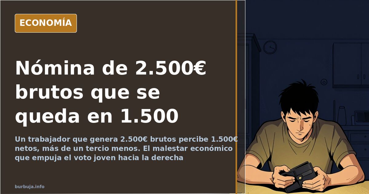 Joven precario revisando su nómina y el recibo del alquiler, reflejo del voto joven a la derecha en España