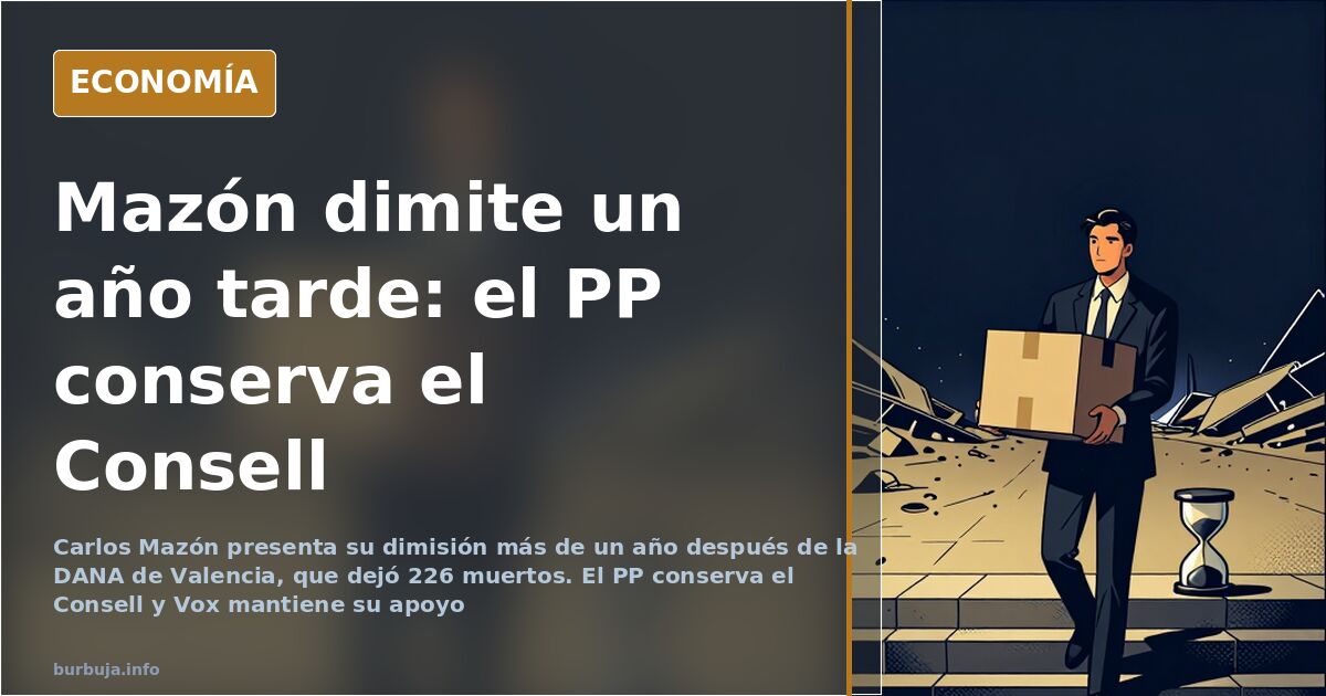 Calle de Valencia anegada por la DANA junto a la cifra de 226 víctimas y la dimisión de Mazón