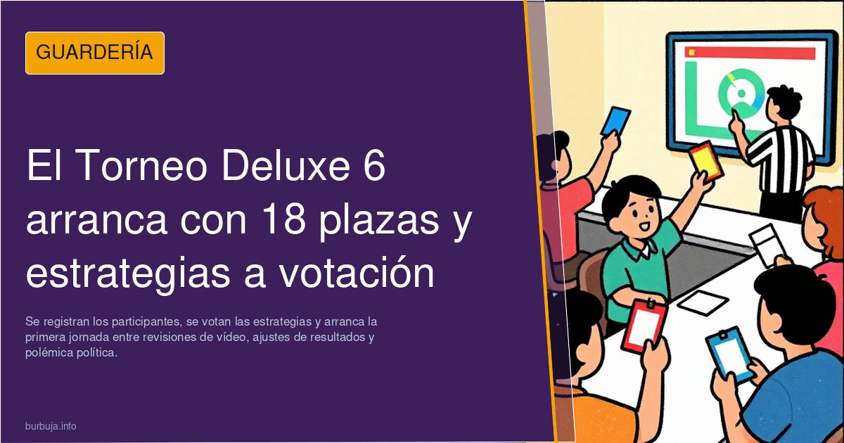 El Torneo Deluxe 6 arranca con 18 plazas y estrategias a votación