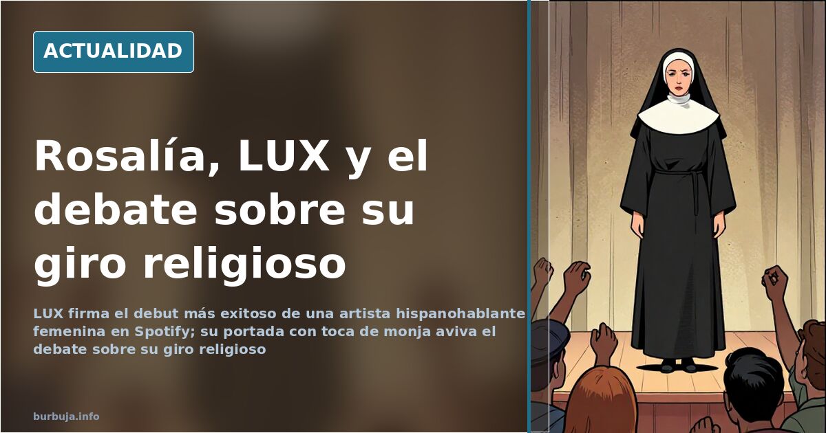 Portada del disco LUX de Rosalía con toca de monja, en el centro del debate sobre su giro religioso
