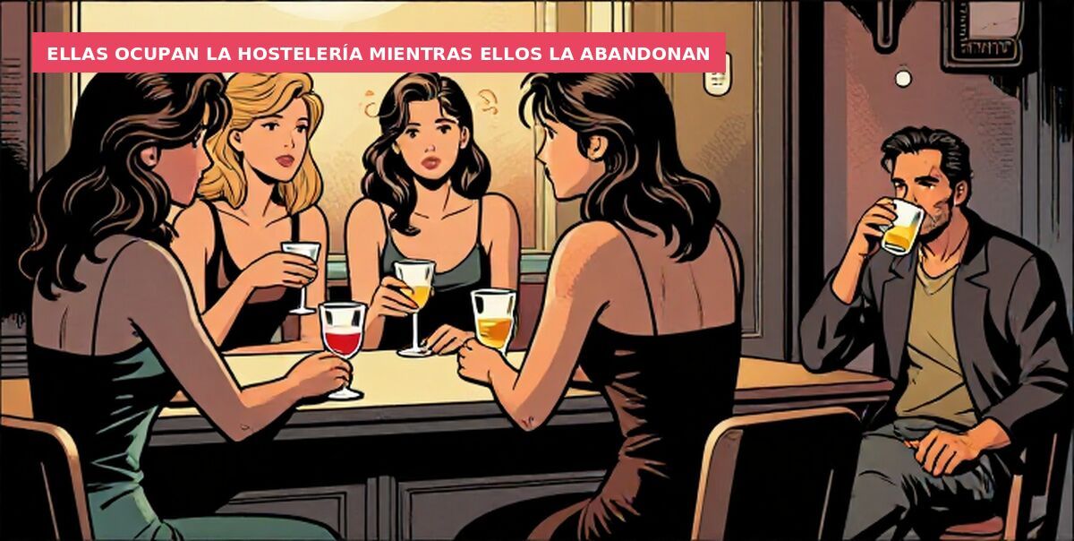 Ellas ocupan la hostelería mientras ellos la abandonan