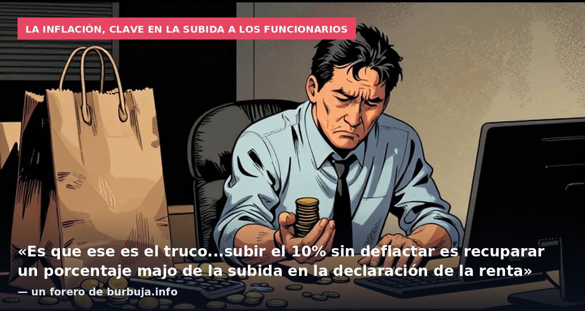 La inflación, clave en la subida a los funcionarios: «Es que ese es el truco...subir el 10% sin deflactar es recuparar un porcentaje majo de la subida en la declaración de la renta» — un forero de burbuja.info