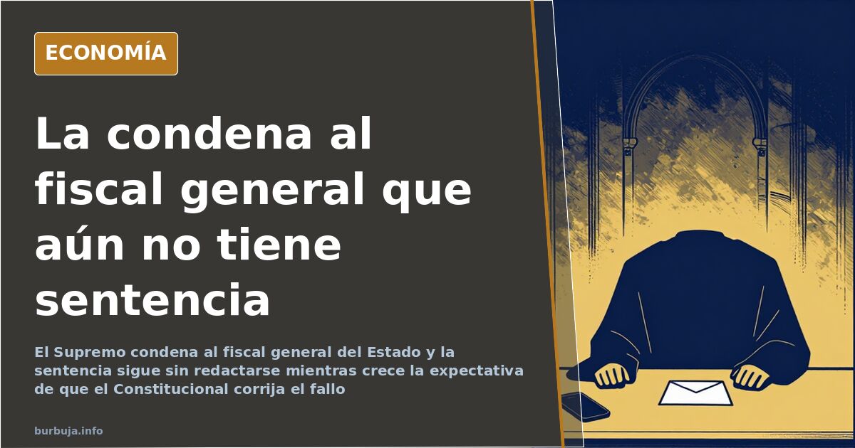 Estrado vacío de un tribunal superior con una toga sobre la mesa, símbolo de la condena al fiscal general pendiente de senten