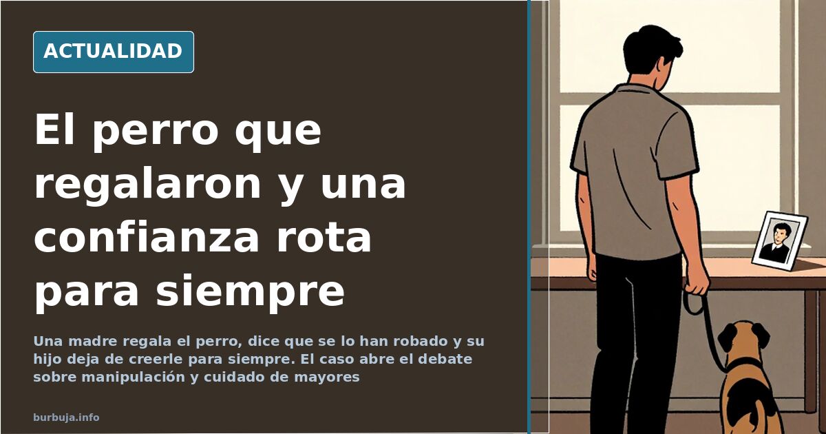 Un adulto sostiene una correa vacía ante la ventana, símbolo de la confianza rota en la relación madre hijo